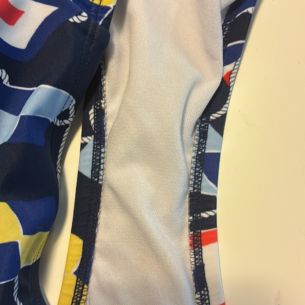 crown & ivy Swimsuit One Piece Nautical Flag Blue Red SZ L Like New! - Picture 10 of 10